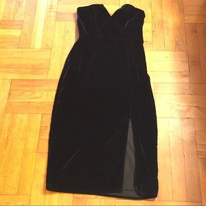 Velvet strapless dress